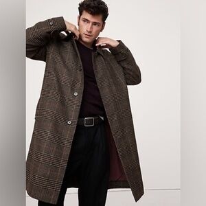 BANANA REPUBLIC ITALIAN PLAID CAR COAT